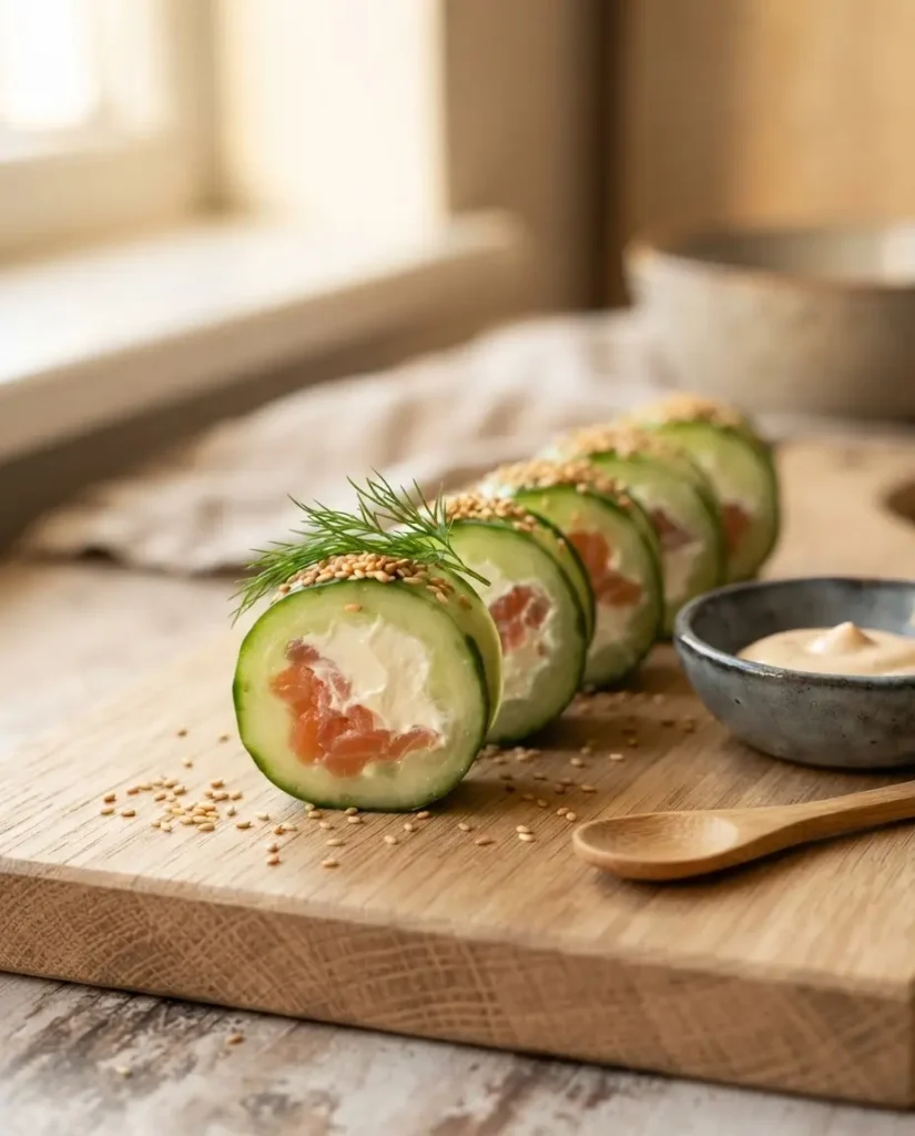 Gurken Sushi ohne Reis