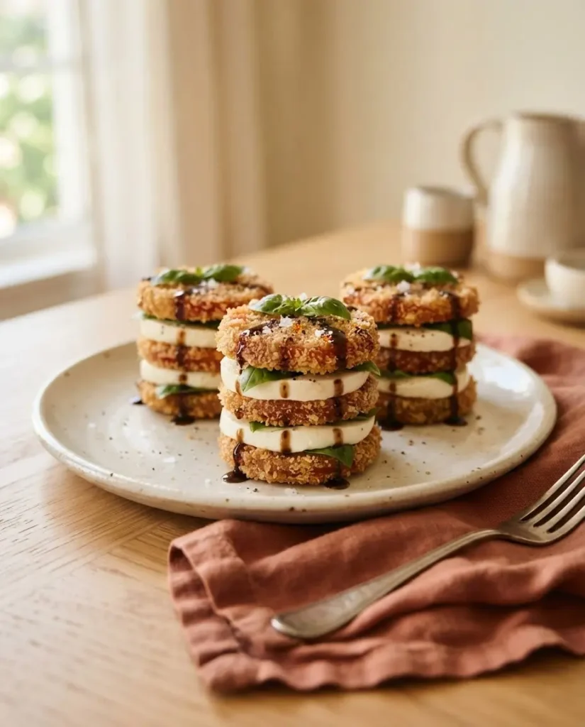  Mini-Caprese-Türmchen geschichtet