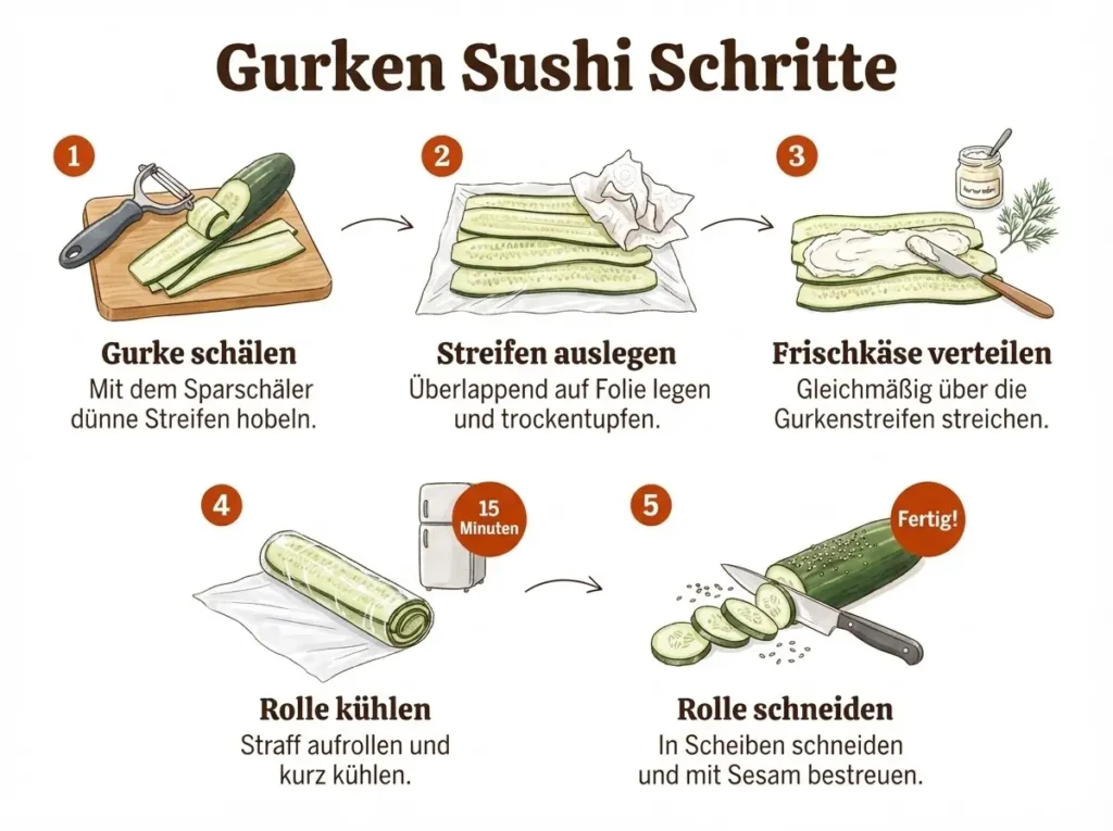 Gurken Sushi ohne Rei