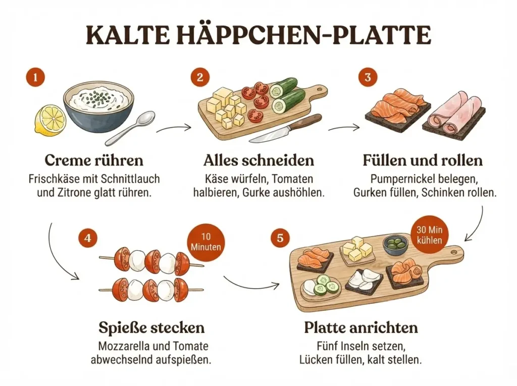 Häppchen-Platte 5 kalte Sorten