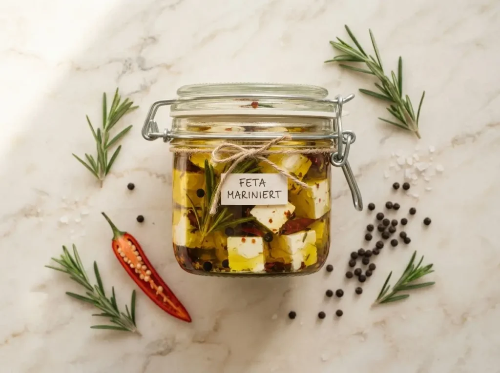 Fertiges Glas mit eingelegtem