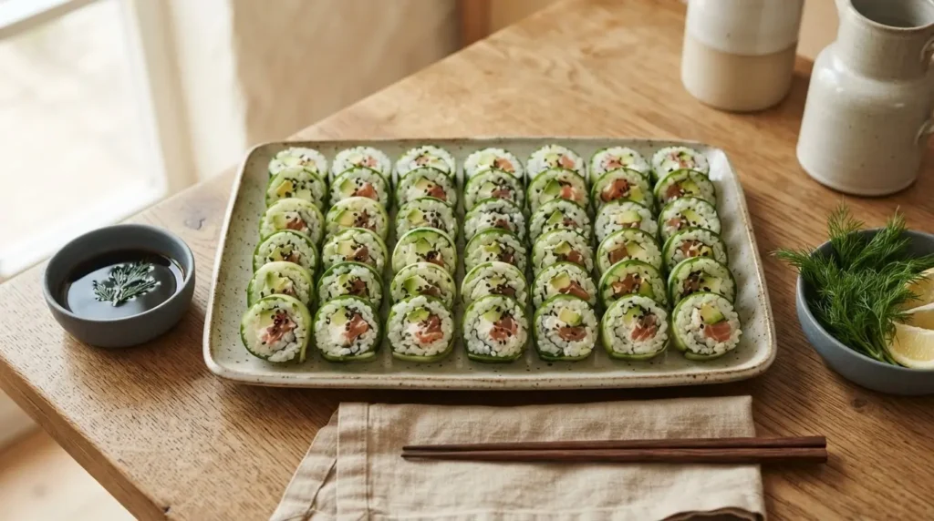 Gurken Sushi ohne Rei