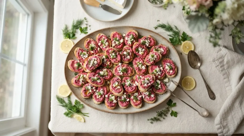 Vegane Rote-Bete-Hummus-Crostini